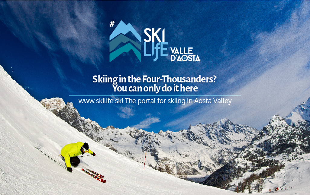 Ski in the mountains of Aosta Valley